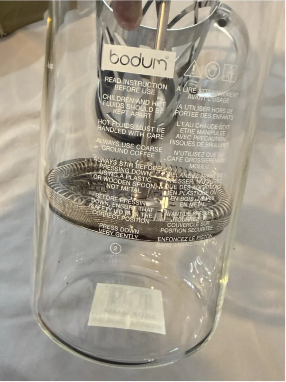 Starbucks Bodum French Press Stainless Steel Body Modern 8 Cup Pura Vida Glass